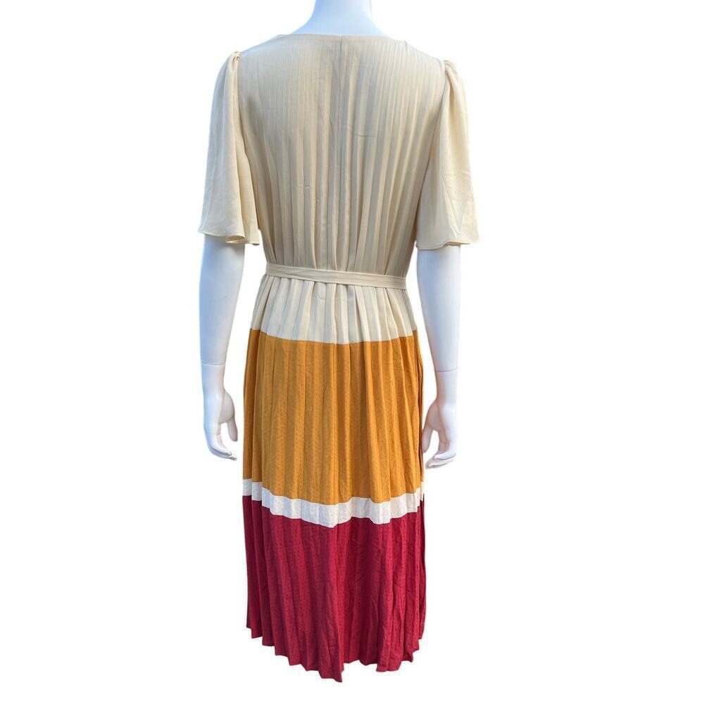 SKIES ARE BLUE WOMENS PLEATED COLORBLOCK DRESS SIZE LARGE - Picture 8 of 14